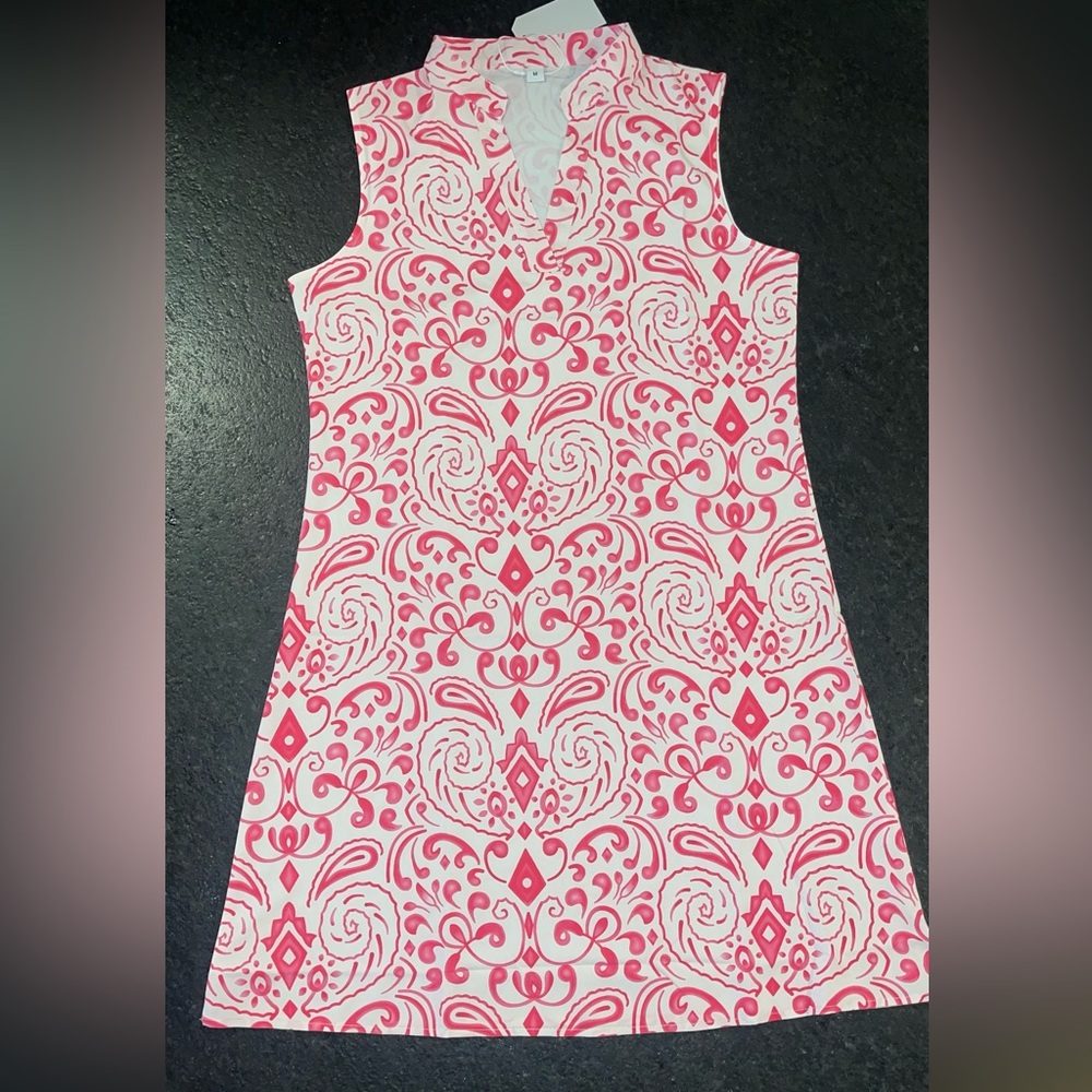 Pink and white summer dress